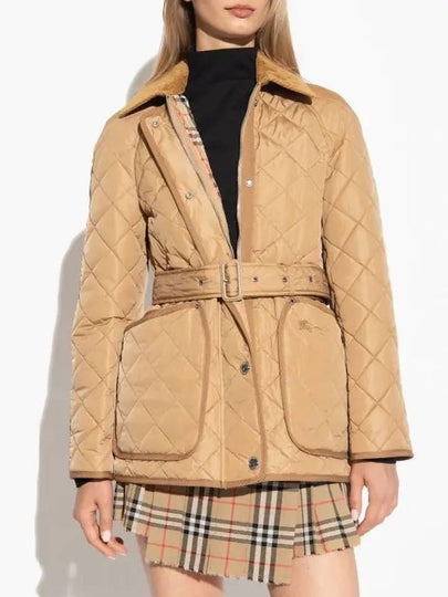 Diamond Quilted Nylon Jacket Beige - BURBERRY - BALAAN 2