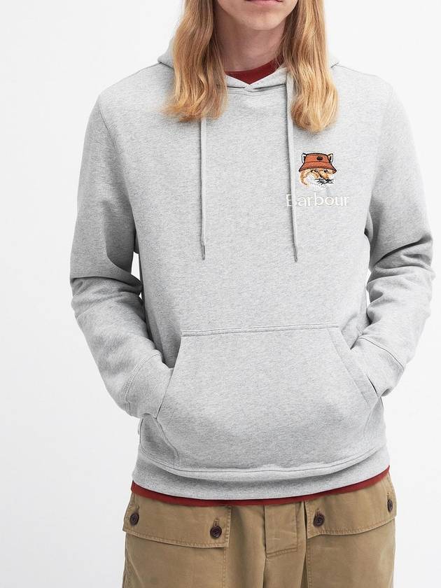 Fox Head Logo Hoodie Grey - BARBOUR - BALAAN 3