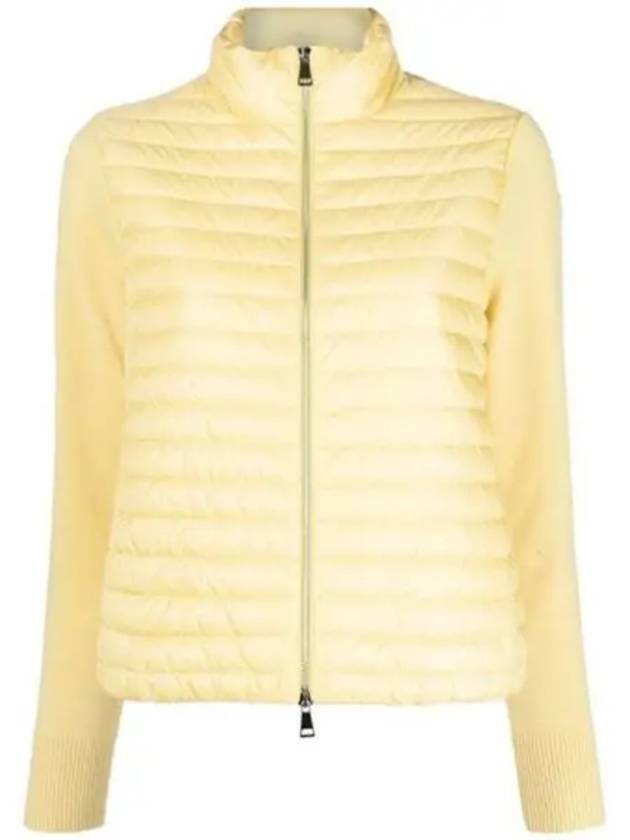 9B00017 M1131 10C Logo Patch Knit Padding Mix Jacket Yellow Women s TJ 271921 - MONCLER - BALAAN 1