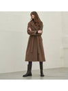 Women's Cashmere Pintuck Double Coat Brown - MITTE - BALAAN 7