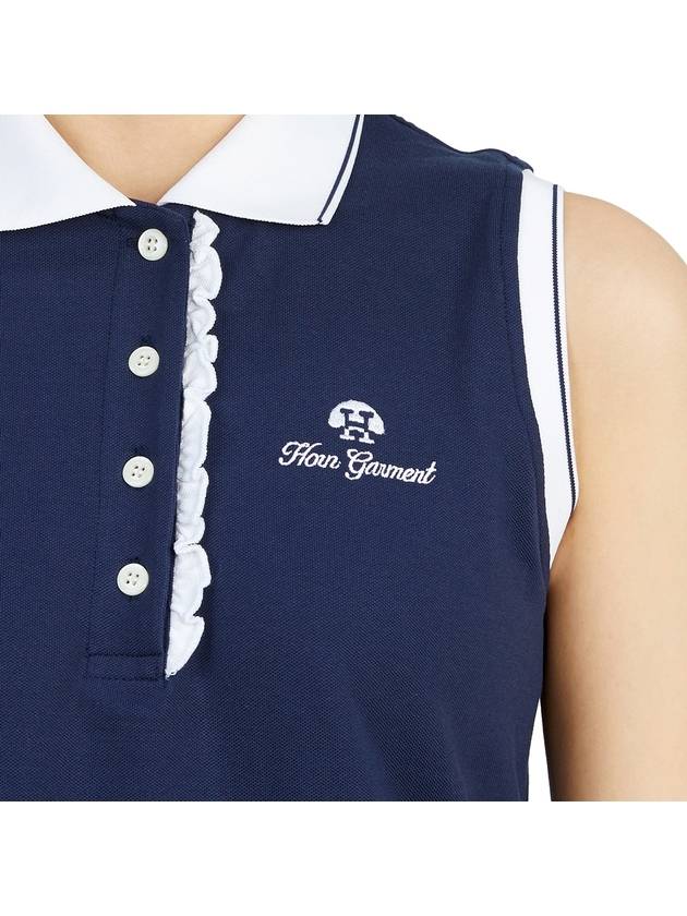 Golf Wear Sleeveless T-Shirt HHW 2A AP53 NAVY - HORN GARMENT - BALAAN 8