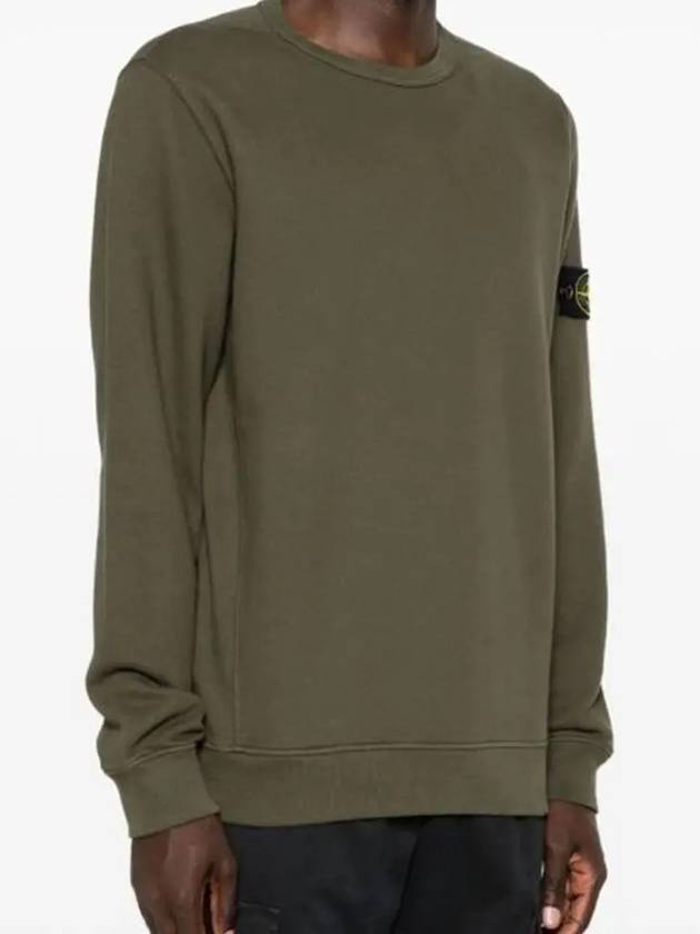 Wappen Patch Crew Neck Cotton Sweatshirt Musk Green - STONE ISLAND - BALAAN 3