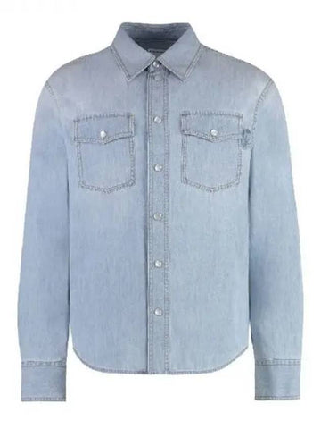 Flap pocket snap button denim shirt 270539 - BOTTEGA VENETA - BALAAN 1