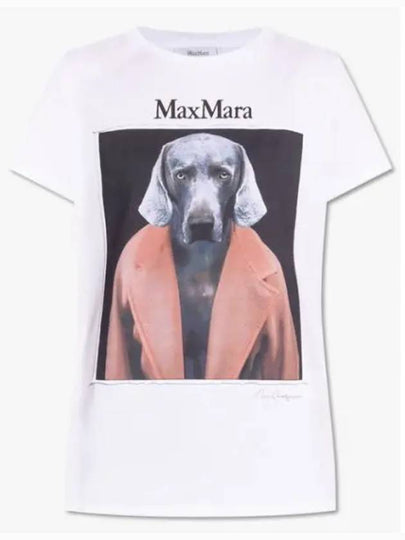 Cypria Print Cotton Short Sleeve T-Shirt White - MAX MARA - BALAAN 2