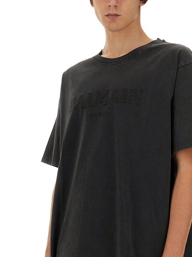 Balmain Gray Cotton T-Shirt - BALMAIN - BALAAN 7