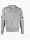 Cotton Milano Armband Zip Up Hoodie Light Grey - THOM BROWNE - BALAAN 2