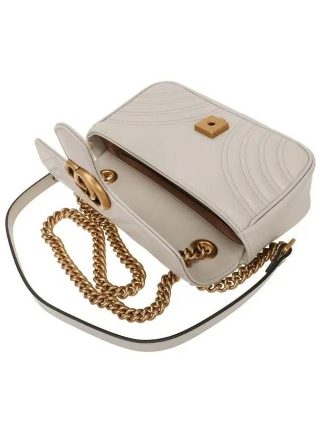 GG Marmont Mini Shoulder Bag Light Grey - GUCCI - BALAAN 5