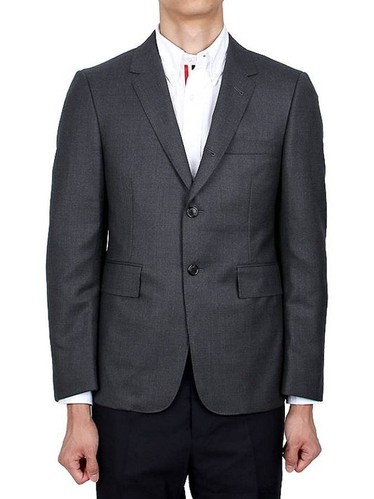 Super 120S Wool Twill Single Breasted Classic Jacket Dark Grey - THOM BROWNE - BALAAN 2