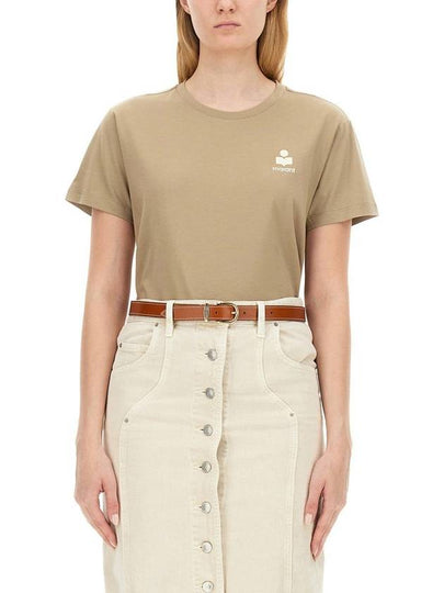 Aby logo short sleeve t shirt light khaki - ISABEL MARANT ETOILE - BALAAN 2