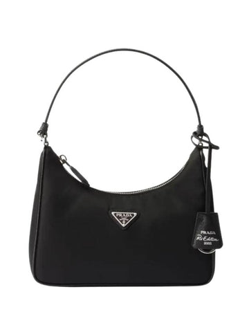 Re-Edition 2005 Silver Logo Re-Nylon Saffiano Mini Bag Black - PRADA - BALAAN 1