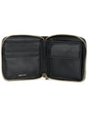 Logo Square Zip Round Half Wallet Black - MARNI - BALAAN 5