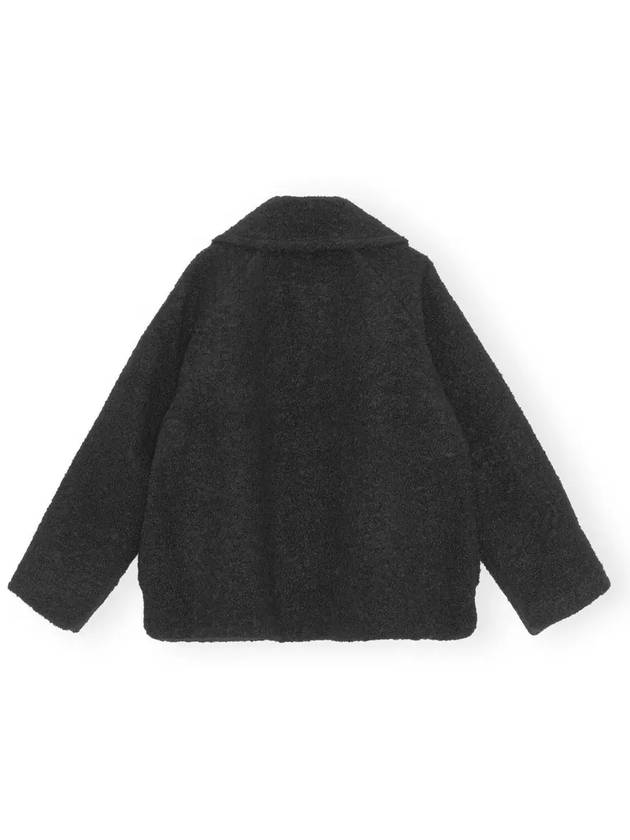 Women's Boucl? Wool Jacket Black - GANNI - BALAAN.