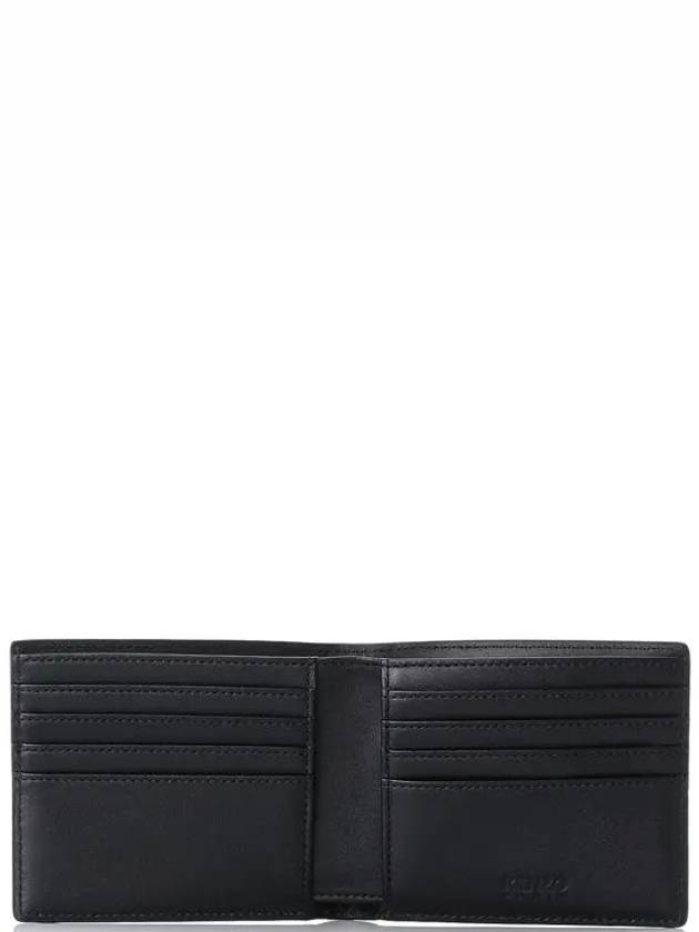 Frontal Logo Leather Half Wallet Black - KENZO - BALAAN 5