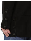 Men's Diagonal Stripe Elongated Wool Cardigan Black - THOM BROWNE - BALAAN 8