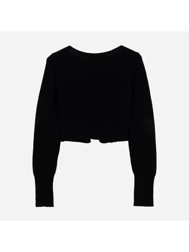 Le Alzou Cropped Mohair Cardigan Black - JACQUEMUS - BALAAN 4