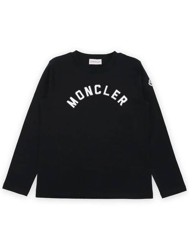 Kids Lettering Logo Long Sleeve T Shirt Black 8D00003 83907 999 8 10A - MONCLER - BALAAN 3