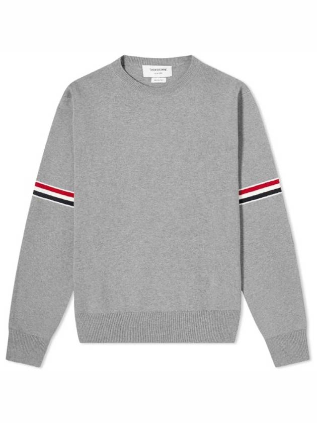 Men's Milan Stitch Armband Crew Neck Knit Top Light Grey - THOM BROWNE - BALAAN 2