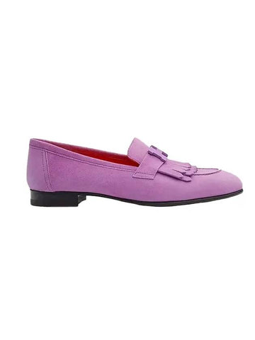 Royal Suede Loafers Violet Parme - HERMES - BALAAN.