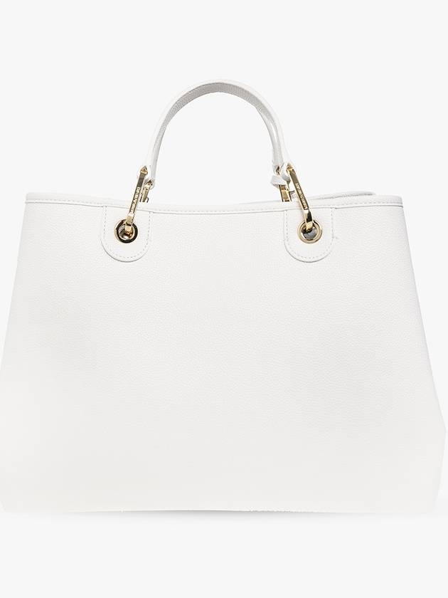 Women's Strap Logo Tote Bag White - EMPORIO ARMANI - BALAAN 4