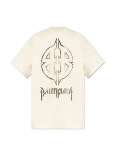 Metal BB Stencil Cotton Short Sleeve T-Shirt White - BALENCIAGA - BALAAN 2