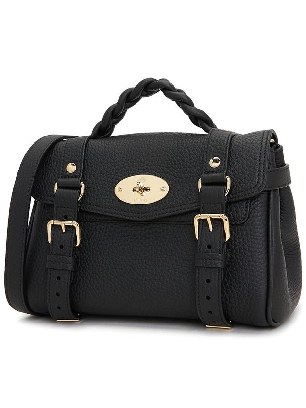 Alexa Heavy Grain Mini Tote Bag Black - MULBERRY - BALAAN 3