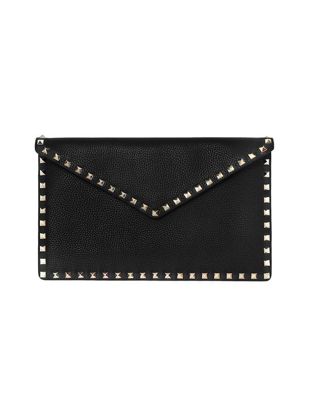 Rockstud Clutch Bag Black - VALENTINO - BALAAN 1