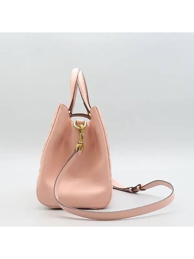 448054 Pink Leather Matelasse Chevron GG Logo Marmont Tote Bag Shoulder Strap 2WAY - GUCCI - BALAAN 2