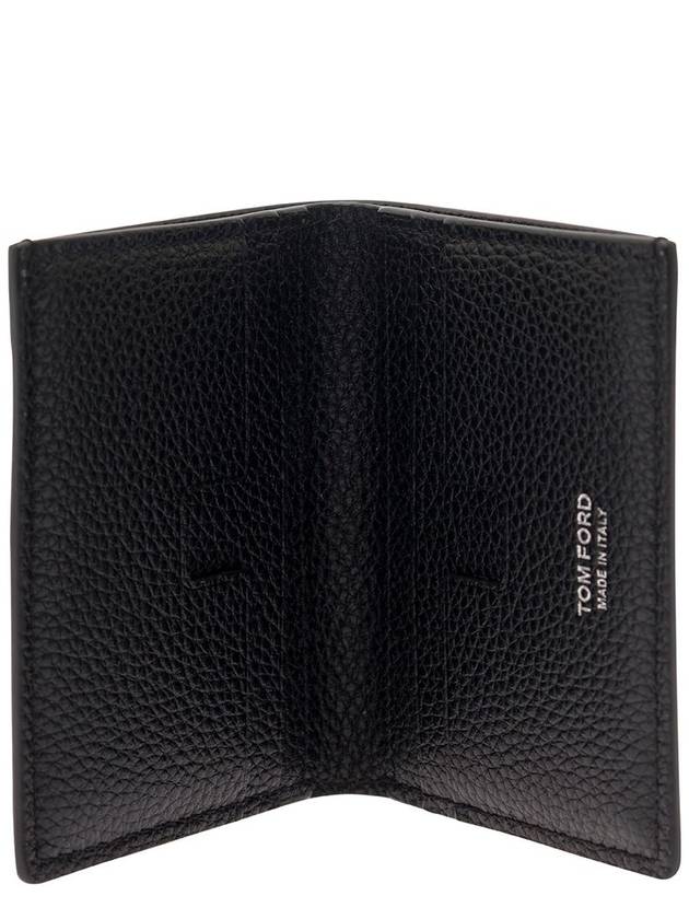 Men's Logo Pebble Leather T-Line Card Wallet Black - TOM FORD - BALAAN 6