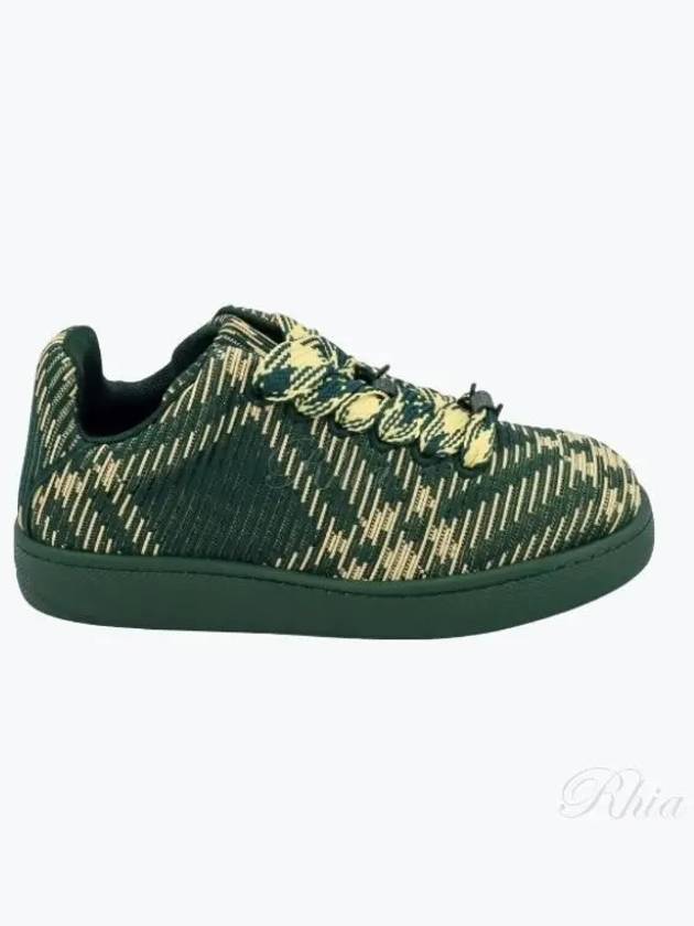 Check Square Toe Low Top Sneakers Green - BURBERRY - BALAAN 2