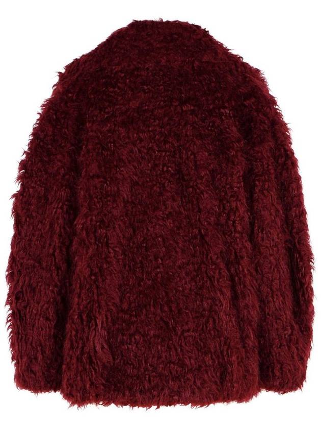 Msgm Burgundy Acrylic Blend Coat - MSGM - BALAAN 3