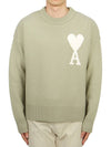 Big Heart Logo Wool Knit Top Green - AMI - BALAAN 2