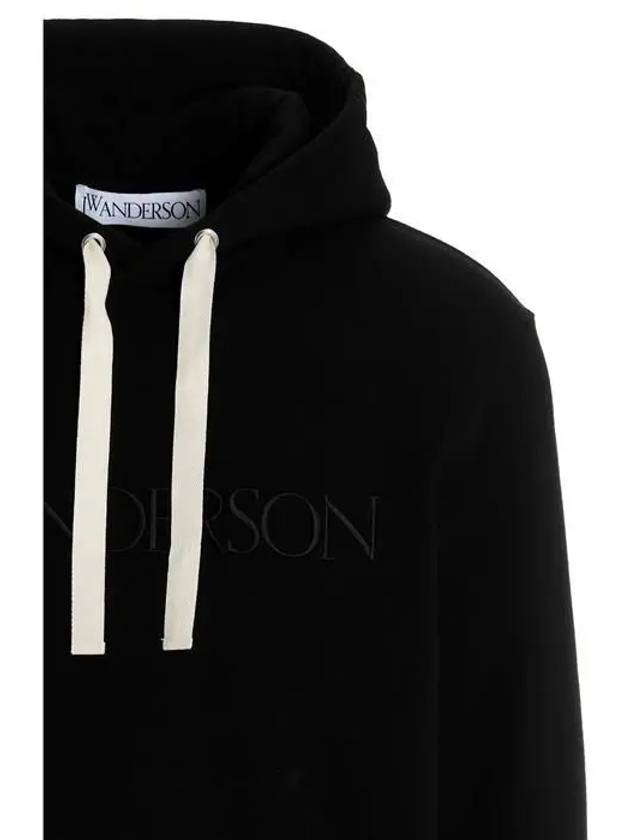 Embroidered Logo Hoodie Black - JW ANDERSON - BALAAN 7