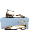 Metallic Leather Ballerinas Platinum Gold - PRADA - BALAAN 11