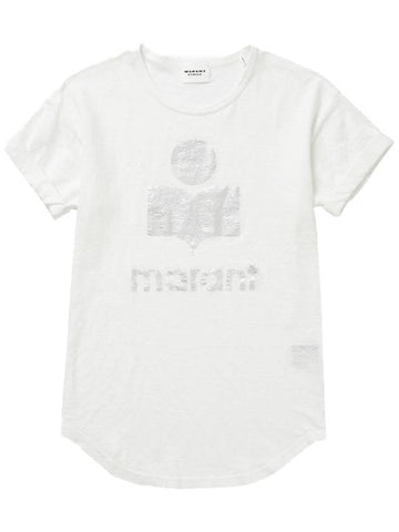 Etoile Koldi logo linen tshirt TS0004FA A1N10E20WH - ISABEL MARANT - BALAAN 1