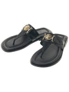 La Medusa Leather Flip Flops Black - VERSACE - BALAAN 2