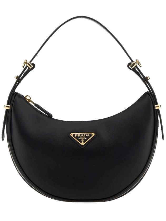 Arque Leather Shoulder Bag Black - PRADA - BALAAN 1