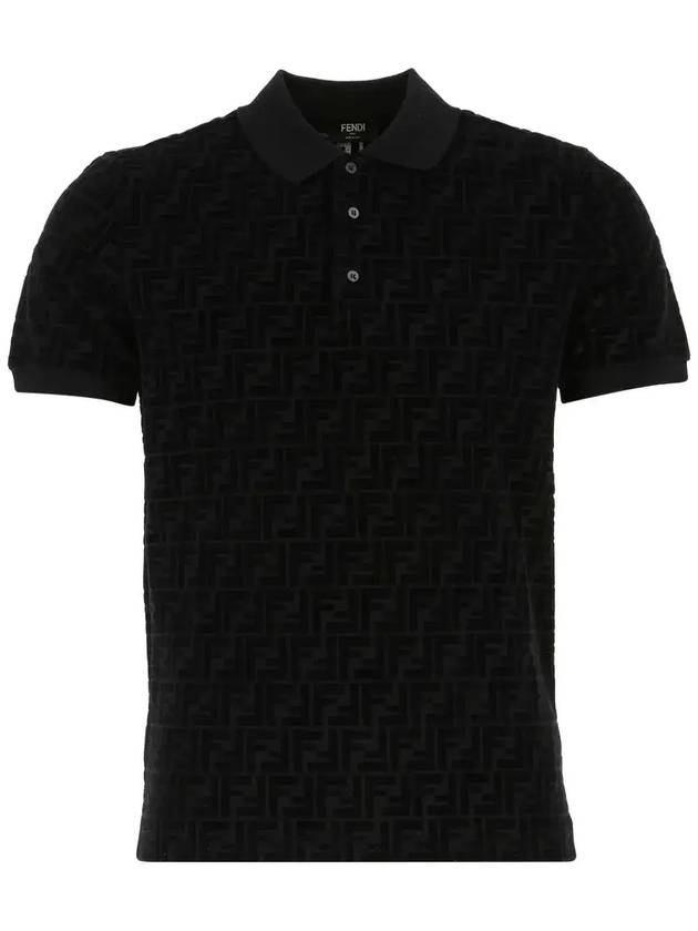 Fendi FF jacquard short sleeve polo shirt FY0985A7D5 F0ABB - FENDI - BALAAN 1