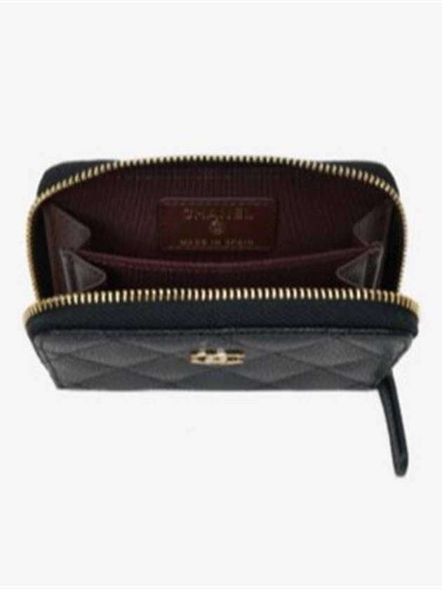 Classic Zipped Coin Purse Grained Calfskin & Gold Black - CHANEL - BALAAN 3