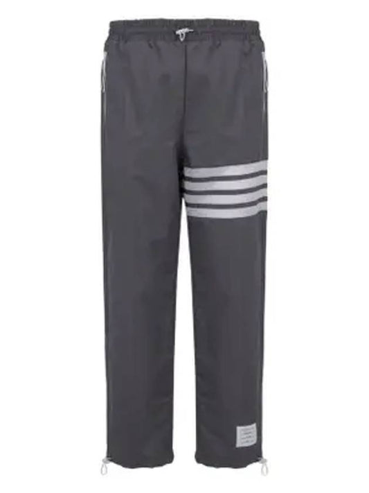 mesh diagonal ripstop track pants gray - THOM BROWNE - BALAAN.