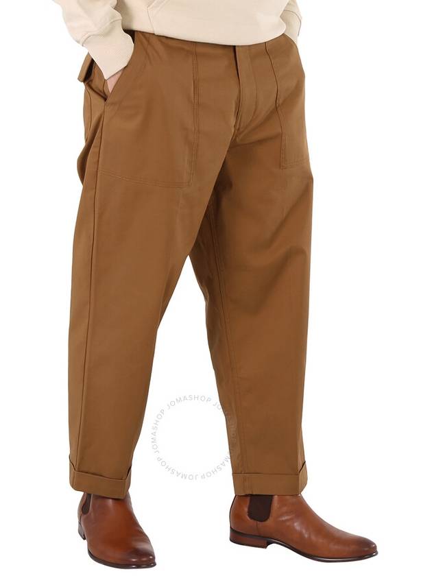 Moncler Men's Brown Cotton Poplin Wide-Leg Pants, Brand Size 50 (Waist Size 34") - MONCLER - BALAAN 3