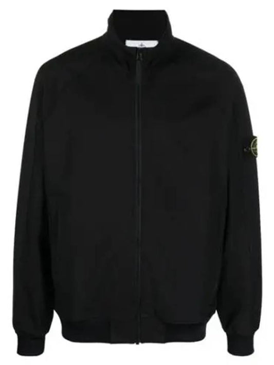 Stretch Technical Fleece Nylon Bomber Jacket Black - STONE ISLAND - BALAAN 2