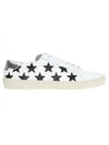 Star Patch Silver Tab Low Top Sneakers White - SAINT LAURENT - BALAAN 1