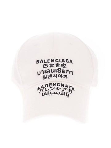 Multi Language Logo Ball Cap White - BALENCIAGA - BALAAN 1