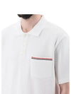 RWB Pocket Interlock Cotton Short Sleeve Polo Shirt White - THOM BROWNE - BALAAN 6