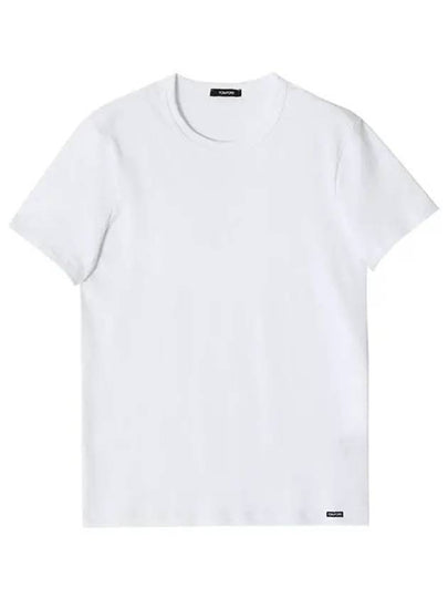 Cotton Crew Neck Short Sleeve T-Shirt White - TOM FORD - BALAAN 2