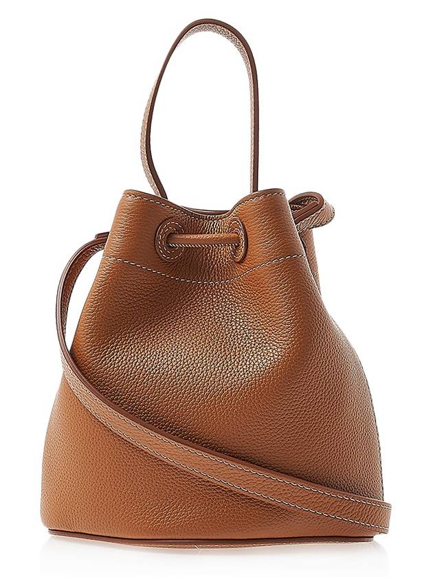 TB Mini Leather Bucket Bag Warm Russet Brown - BURBERRY - BALAAN 4