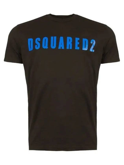 Men's Logo Print Short Sleeve T-Shirt Black - DSQUARED2 - BALAAN 2