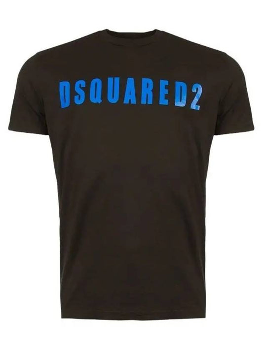 Men's Logo Print Short Sleeve T-Shirt Black - DSQUARED2 - BALAAN 2