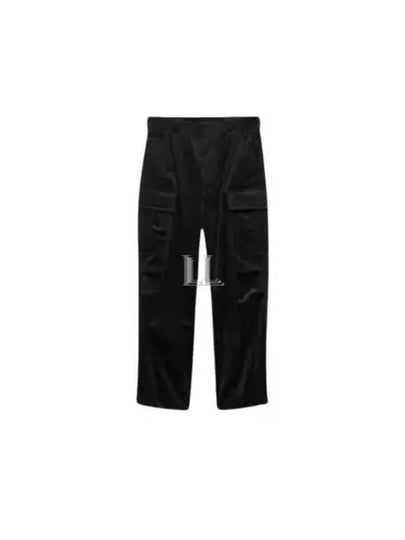 Cargo Pocket Corduroy Straight Pants Black - PRADA - BALAAN 2