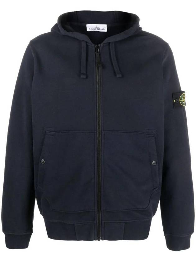 Compass Logo Patch Zip Up Hoodie Navy - STONE ISLAND - BALAAN 1